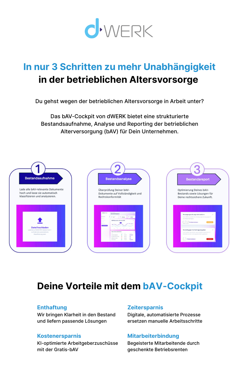 dWERK bAV-Cockpit